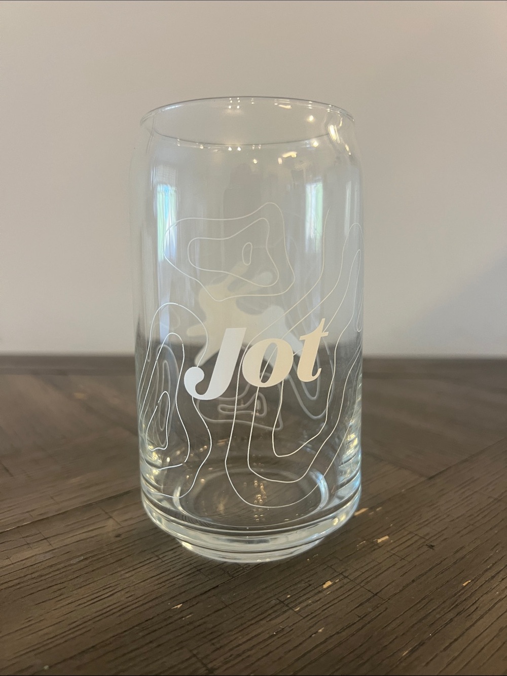 Jot Clear Glass Decorative Vase with White Topographic Accent